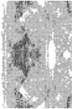 Yarım ton. Grunge soyut geometrik. ızgara dokusu. Beyaz ve siyah örtülü doku. Tehlike deseni örtüşüyor. 