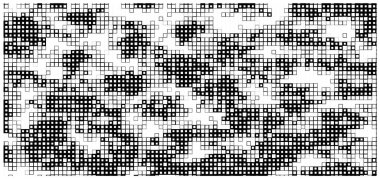 Yarı ton deseni. Noktalı noktaların soyut mozaiği beyaz arkaplanda. Yarım ton tasarımının grafik vektör arkaplanı.