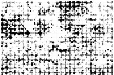 Yarı ton deseni. Noktalı noktaların soyut mozaiği beyaz arkaplanda. Yarım ton tasarımının grafik vektör arkaplanı.