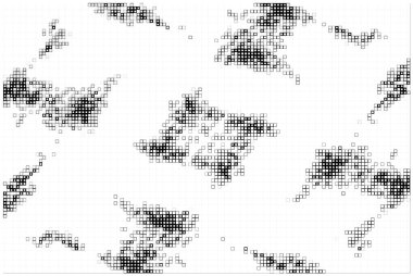 Yarı ton deseni. Noktalı noktaların soyut mozaiği beyaz arkaplanda. Yarım ton tasarımının grafik vektör arkaplanı.