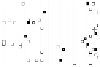 Yarı ton deseni. Noktalı noktaların soyut mozaiği beyaz arkaplanda. Yarım ton tasarımının grafik vektör arkaplanı.