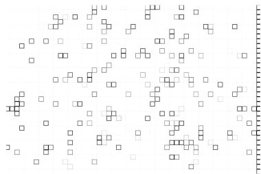 Yarı ton deseni. Noktalı noktaların beyaz arkaplanda soyut mozaiği.