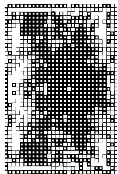 Achtergrond Met Vierkanten Abstract Behang Met Zwart Wit Pixels — Stockvector
