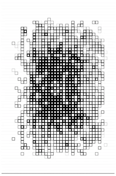 Surface Avec Pixels Noirs Blancs Affiche Créative Abstraite — Image vectorielle