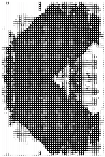 Cartel Creativo Abstracto Con Píxeles Cuadrados Blanco Negro — Vector de stock