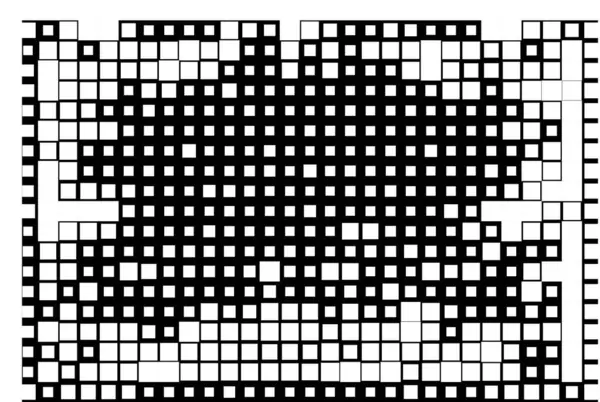 Kreatív Absztrakt Plakát Pixelekkel Fekete Fehér Négyzetek — Stock Vector