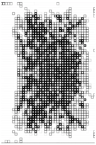 Cartel Creativo Abstracto Con Píxeles Cuadrados Blanco Negro — Archivo Imágenes Vectoriales