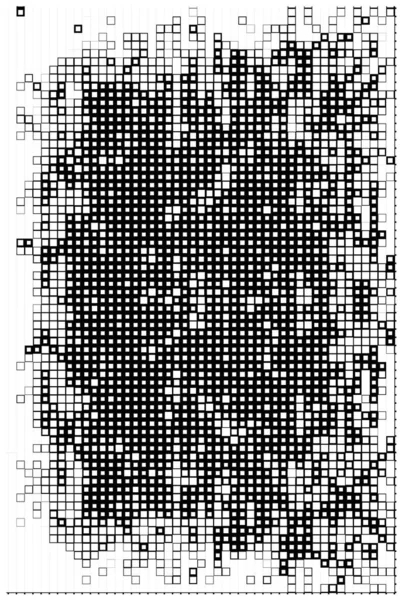 Cartaz Criativo Abstrato Com Pixels Quadrados Preto Branco — Vetor de Stock