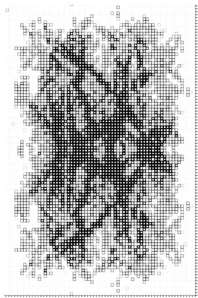 ピクセルが付いている創造的で抽象的なポスター 黒と白の正方形 — ストックベクタ