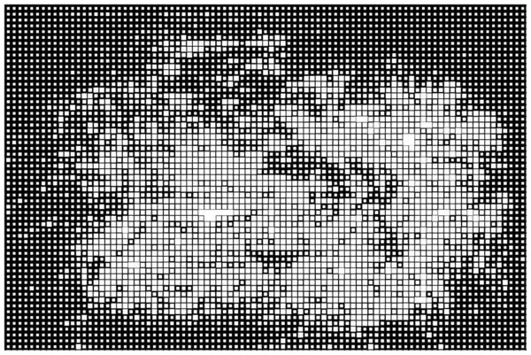 Halftone Black White Mosaic Background Squares — Stock Vector