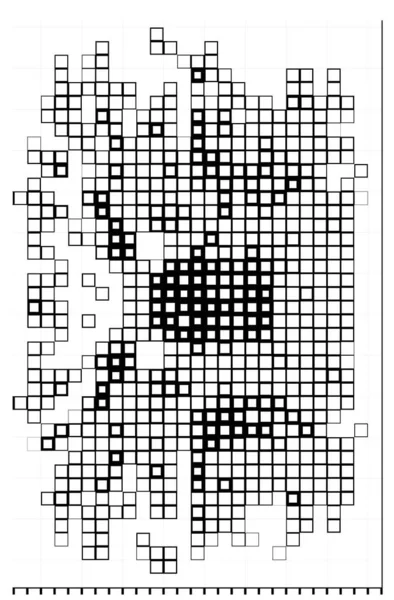 Creatieve Abstracte Poster Met Pixels Zwart Witte Vierkanten — Stockvector