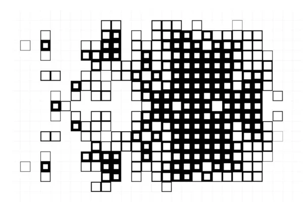 黑白正方形 带有像素的富有创意的抽象海报 — 图库矢量图片