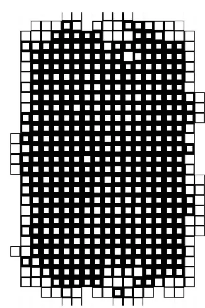 Czarno Białe Kwadraty Kreatywny Abstrakcyjny Plakat Pikselami — Wektor stockowy