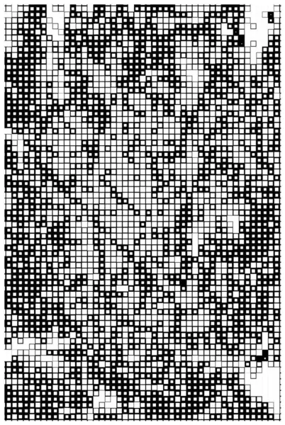 Yarı ton deseni. Noktalı noktaların soyut mozaiği beyaz arkaplanda. Yarım ton tasarımının grafik vektör arkaplanı.