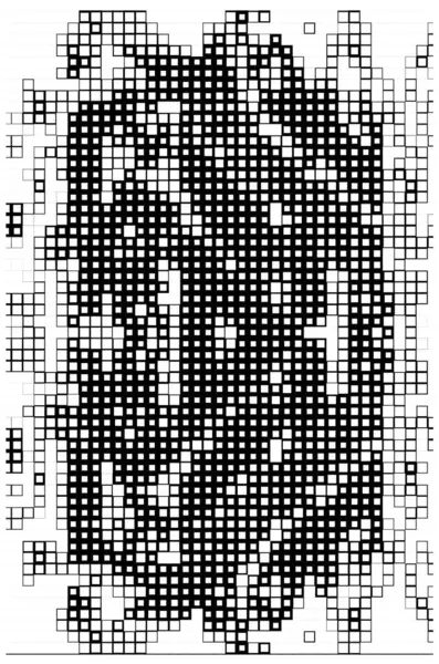 Quadrati Bianco Nero Poster Creativo Astratto Con Pixel — Vettoriale Stock