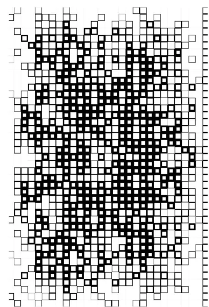 Carrés Noirs Blancs Affiche Créative Abstraite Avec Pixels — Image vectorielle