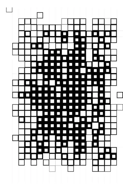 Siyah Beyaz Kareler Pikselleri Olan Yaratıcı Soyut Poster — Stok Vektör