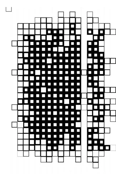 Plantilla Con Cuadrados Blanco Negro Póster Abstracto — Archivo Imágenes Vectoriales