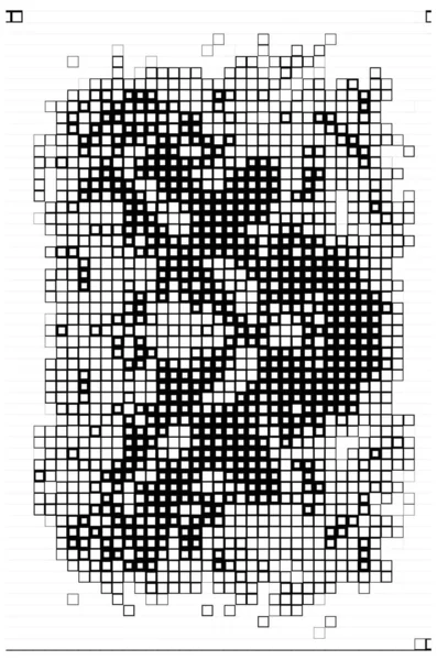 黑色和白色像素插图 背景与抽象马赛克艺术 — 图库矢量图片