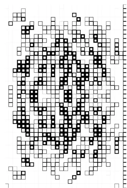 Vorlage Mit Schwarz Weißen Quadraten Abstraktes Plakat — Stockvektor