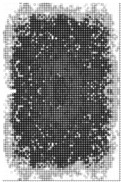 Sjabloon Met Zwart Witte Vierkanten Abstracte Poster — Stockvector