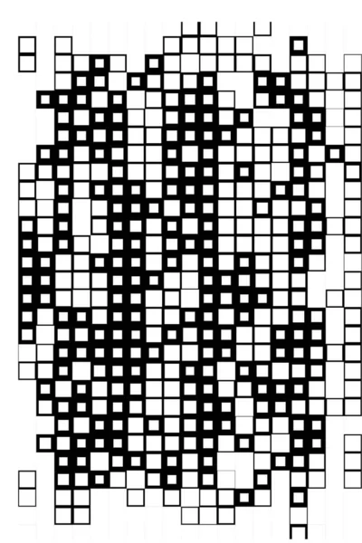 Šablona Černými Bílými Čtverci Abstraktní Plakát — Stockový vektor