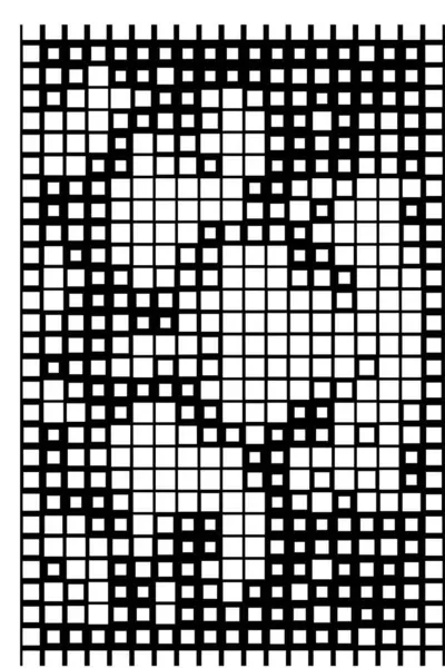 黒と白のピクセルイラスト 抽象的なモザイクアートの背景 — ストックベクタ