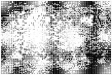 Yarı ton siyah beyaz mozaik arkaplan ve kareler.