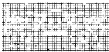 Yarı ton deseni. Noktalı noktaların beyaz arkaplanda soyut mozaiği.
