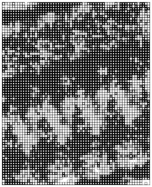 Küçük parçalarla soyut bir arkaplan. siyah ve beyaz resimleme