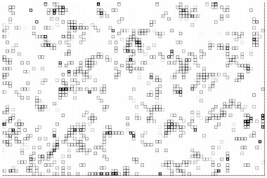 Küçük parçalarla soyut bir arkaplan. siyah ve beyaz resimleme