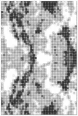 Yunan ve kare simgelerinin mozaik haritası. Yunanistan 'ın vektör haritası. Ağ ve tasarım için soyut harita tasarım tarzında kare ögelerin dizaynı. parlak