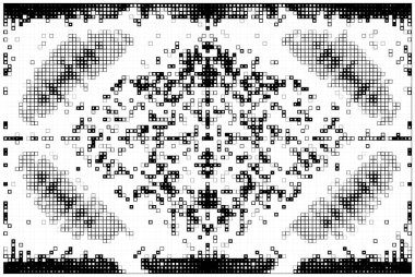 Noktalı ikonun vektör piksel mozaiği. Mozaik kare şekil dokusu arkaplanı 