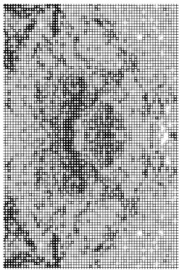 Noktalı ikonun vektör piksel mozaiği. Mozaik kare şekli.