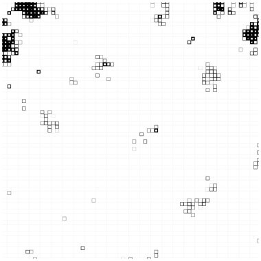 Noktalı ikonun vektör piksel mozaiği. Mozaik kare şekli.