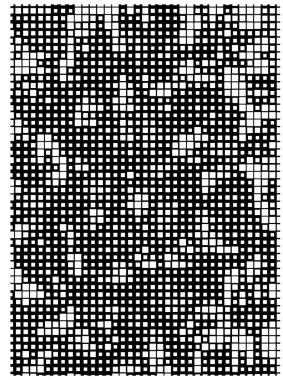 Noktalı ikonun vektör piksel mozaiği. Mozaik kare şekli.