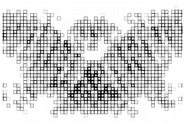 Noktalı ikonun vektör piksel mozaiği. Mozaik kare şekli.