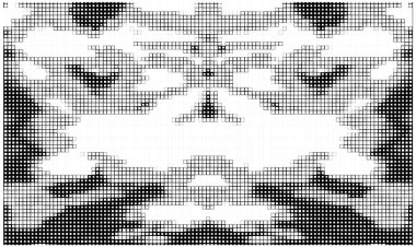 Noktalı ikonun vektör piksel mozaiği. Mozaik kare şekli.