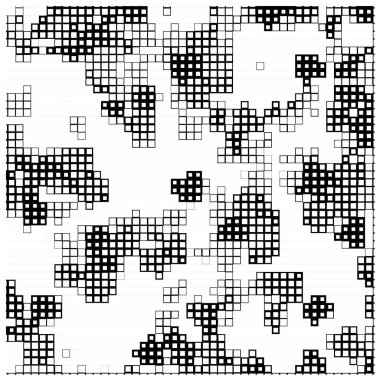 Çizgiler ve karelerle soyut siyah beyaz arkaplan, vektör illüstrasyonu