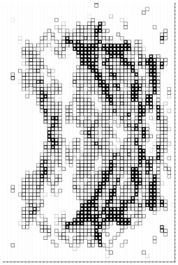 Soyut kare şekiller. Siyah beyaz pikselli duvar kağıdı