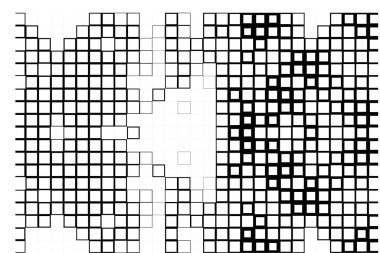 Yarım tonluk mozaik desen. Soyut tek renkli arkaplan. vektör illüstrasyonu