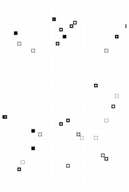 Beyaz arkaplanda siyah kare mozaiği