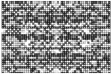 Beyaz arkaplanda siyah kare mozaiği