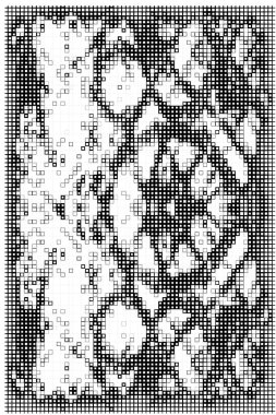 Yarım tonluk noktalı desen. Soyut geometrik noktalı arkaplan. Kartpostallar ve ambalajlar için grunge kaplamasının beyaz arkaplanındaki doku. Tek renkli tasarım. vektör illüstrasyonu