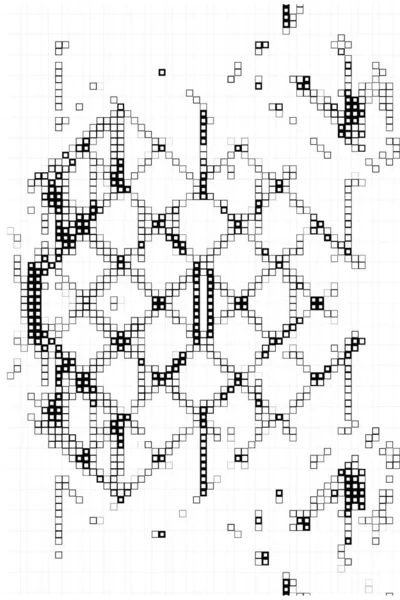 Fekete Fehér Pixelek Illusztráció Háttér Elvont Mozaik Művészet — Stock Vector