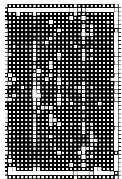 黒と白のピクセルイラスト 抽象的なモザイクアートの背景 — ストックベクタ