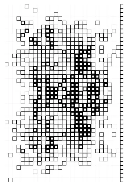 有黑白像素的无缝图案 抽象马赛克艺术 — 图库矢量图片
