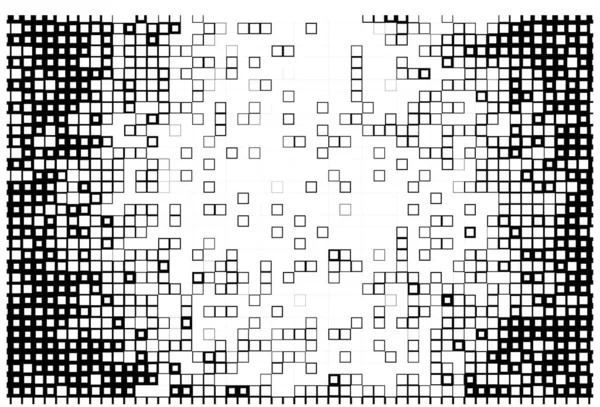 像素半色调马赛克图标在正方形的组成 矢量黑白平面马赛克图案 马赛克圆形图案 由正方形象素组成 — 图库矢量图片