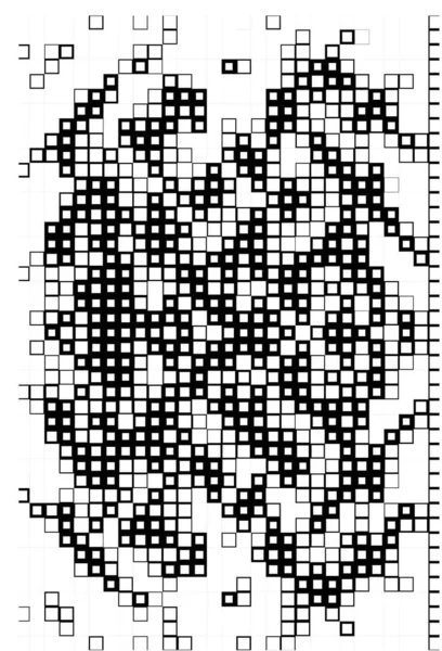 Fond Avec Pixels Noirs Blancs Art Mosaïque Abstrait — Image vectorielle