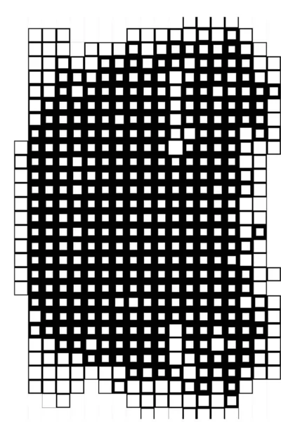Szablon Kwadratowych Kształtach Tapeta Czarno Białymi Pikselami — Wektor stockowy
